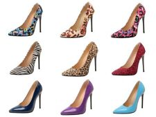 Sapatos femininos pontiagudos de couro sintético salto alto salto agulha Reino Unido tamanho S013 comprar usado  Enviando para Brazil