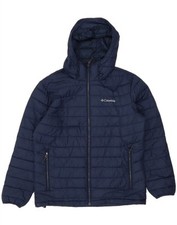 Usado, Jaqueta acolchoada masculina com capuz COLUMBIA Reino Unido 40 grande azul marinho poliéster DC31 comprar usado  Enviando para Brazil