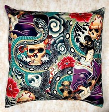 Capa almofada designer tatuagem japonesa Zen Charmer serve 18 x 18 algodão  comprar usado Capa almofada designer tatuagem japonesa Zen Charmer serve 18 x 18 algodão  comprar usado  Enviando para Brazil