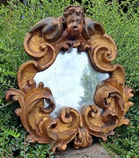MIROIR BOIS DORÉ PORTUGAIS XVIII ÈME ANGELOT ESPELHO COM MOLDURA MADEIRA DOURADA comprar usado  Enviando para Brazil