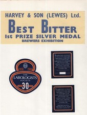 Harvey's Brewery, Lewes. - 19 x rótulos de cerveja mais antigos - veja 4 digitalizações comprar usado  Enviando para Brazil