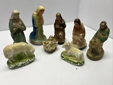 Presépio vintage pintado à mão de gesso/giz conjunto de 8 bonecos comprar usado  Enviando para Brazil