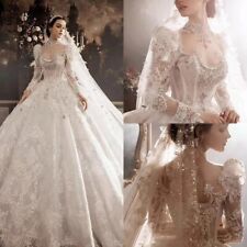 Vestidos de noiva luxuosos linha A lantejoulas cintilantes frisadas trem doce noiva crescidos comprar usado  Enviando para Brazil