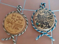 Wanddeko holzscheiben bild gebraucht kaufen  Aholming