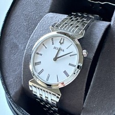 Bulova Regatta relógio feminino quartzo prata mostrador branco 30MM 96L275, usado comprar usado  Enviando para Brazil