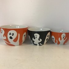 Usado, Conjunto de tigela de Halloween caixa e cano 3 tamanhos fantasmas preto laranja branco 4" profundidade comprar usado  Enviando para Brazil