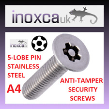 PINO TORX 5 LÓBULOS CSK ESCAREADO PENTALOBE AÇO INOXIDÁVEL A4 PARAFUSO M3 M4 M5 M6 M8 comprar usado  Enviando para Brazil