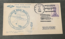 1938 USS NAUTILUS KAHULUI MAUI HAVAÍ CACHET DE TESTE DE MERGULHO PROFUNDO! SUBMARINO NAVAL!! comprar usado  Enviando para Brazil