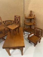 Juego de muebles de madera plegables vintage japoneses artesanales de 10 piezas escala 1:6 segunda mano  Embacar hacia Mexico