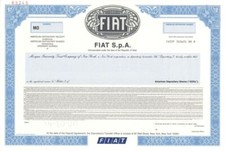Fiat S.p.A. - Certificado de estoque de amostras - Ações e títulos de amostras comprar usado  Enviando para Brazil