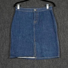 Gap Jeans Feminino US6 Vintage Saia Lápis Azul Denim Botão Mosca Fenda Frontal Y2k comprar usado  Enviando para Brazil