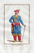 1779 Brama Agra Indie król król król portret kostiumy antyk druk Duflos na sprzedaż  Wysyłka do Poland