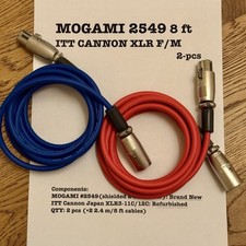 Cabos de microfone Mogami 2549 ITT CANONN XLR 8 pés (pacote com 2, azul, vermelho) – fabricados no Japão comprar usado  Enviando para Brazil