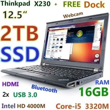 Lenovo Thinkpad X230 i5 12.5" FAST 2TB SSD 16GB USB-3.0 Bluetooth + Docking comprar usado  Enviando para Brazil