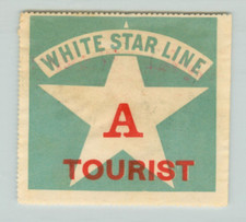 Etiqueta de bagagem White Star Line ~Classe turística~ histórica Early Steamship, c. 1905, usado comprar usado  Enviando para Brazil