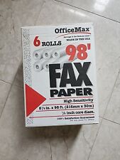 Lote de papel de fax térmico Office Max 5 rolos 98' x 8 1/2" núcleo 1/2" alta sensibilidade, usado comprar usado  Enviando para Brazil