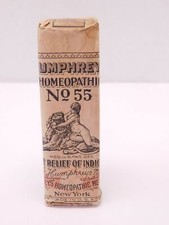 Antiguo boticario remedio homeopático de medicina para indigestión Humphrey's #55 sellado segunda mano  Embacar hacia Mexico