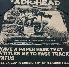 Camisa Radiohead Band Fast-Track Vintage Anos 90 Tour Tamanho Grande Banda Ponto Único REIMPRESSÃO comprar usado Camisa Radiohead Band Fast-Track Vintage Anos 90 Tour Tamanho Grande Banda Ponto Único REIMPRESSÃO comprar usado  Enviando para Brazil