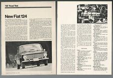 1967 FIAT 124 Road Test, Canadense, Fiat sedã, foto colorida e anúncio Fiat também comprar usado  Enviando para Brazil