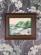 Aquarela Vintage | Kennebunkport, Maine | Paisagem Costeira | Arte Náutica MCM comprar usado  Enviando para Brazil