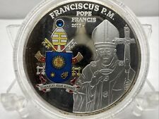 Papa Francisco Papal Swarovski Ac PRUEBA Plateado Enchapado Medalla Homenaje Am Mint CB8-56 segunda mano  Embacar hacia Argentina