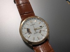 Relógio masculino Citizen Eco-Drive World Time pulseira de couro marrom H145 S073600 comprar usado  Enviando para Brazil