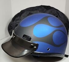 Capacete de motocicleta personalizado Super Seer Touring XL azul preto chamas S1602V  comprar usado  Enviando para Brazil