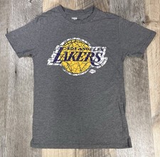 Camiseta Feminina Logotipo NBA LA Lakers Pequena Urze Cinza Crackled Mosaico Gráfico comprar usado  Enviando para Brazil