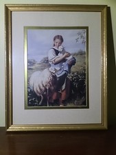 1866 A Pastora Estampa por Johann Baptist Hofner Duplo Fosco e Emoldurado... comprar usado  Enviando para Brazil
