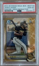 2022 Bowman Chrome Mega Box James Wood refrator de ouro /50 #BCP-108 PSA 10, usado comprar usado  Enviando para Brazil