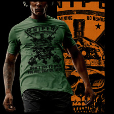 Camiseta de atirador militar rifle cruzado especialista atirador atirador morrer cansado comprar usado  Enviando para Brazil