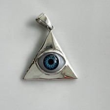 Pingente Evil Eye triângulo prata esterlina 925 azul proteção para os olhos comprar usado  Enviando para Brazil