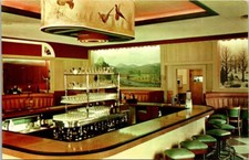 Cartão postal vintage Rutland VT Fairmont restaurante lounge circular bar rota 7 comprar usado  Enviando para Brazil