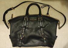 Bolsa satchel Michael Kors Bedford com cinto couro preto dourado zíper superior médio  comprar usado  Enviando para Brazil
