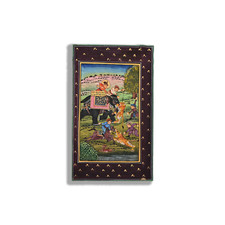 Mogol King Tiroteo Tigre Hecho a Mano Pintura Miniatura 18.3x11.2cm, usado comprar usado  Enviando para Brazil
