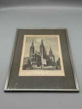 ANTYCZNA GRAFIKA KOPUŁY DO BAMBERGU OPRAWIONA ZA SZKŁEM, używany na sprzedaż  Wysyłka do Poland