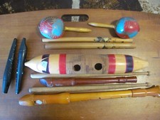 Instrumentos musicais vintage, flautas, percussão, gravador Mathias Thoma, sino, mais comprar usado  Enviando para Brazil