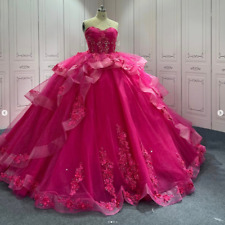 Usado, Vestidos de baile rosa quente princesa Quinceanera doce 15 16 sem mangas comprar usado  Enviando para Brazil