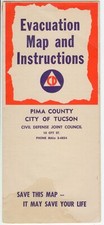 Usado, Mapa de evacuação c1955 Tucson Arizona ataque com bomba atômica - fique a 40 milhas de distância! comprar usado  Enviando para Brazil