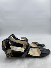 Sandália anabela Jimmy Choo preta couro envernizado W 11 comprar usado  Enviando para Brazil