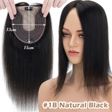 Clipe feminino 100% Remy cabelo humano topper em peça de cabelo base de seda toupee 13*15cm comprar usado  Enviando para Brazil