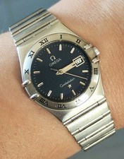 OMEGA Constellation Date quartz OROLOGIO POLSO Acciaio WRIST WATCH Lady BLU comprar usado  Enviando para Brazil