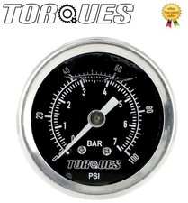 Momenty obrotowe Analogowy manometr ciśnienia paliwa 1/8" NPT Czarny Tylny zasilany 0-7 BAR / 0-100 PSI na sprzedaż  Wysyłka do Poland