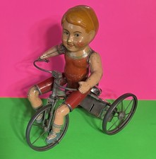ANTIGO TRICICLO CICLISTA INFANTIL ANOS 1920/30 MARX TIN LITHO WIND UP RARO MUITO BOM ESTADO, usado comprar usado  Enviando para Brazil