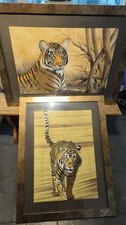 Pair tiger paintings for sale Pair tiger paintings for sale  BOURNEMOUTH