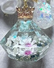 Chaveiro de resina feito à mão lindo corte diamante em forma de bolha de glitter com flor comprar usado  Enviando para Brazil