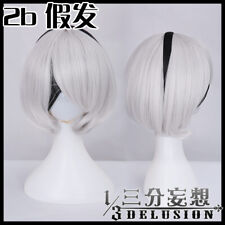 Perucas brancas curtas cosplay fada cosplay cabelo fofo anime NieR:Automata 2B comprar usado  Enviando para Brazil