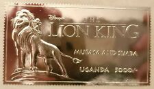 Uganda 1994 - Disney - Rei Leão Mufasa e Simba - Selo dourado Scott #1271 comprar usado  Enviando para Brazil