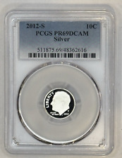 2012 S 10C prata Roosevelt Dime PCGS PR69DCAM, usado comprar usado  Enviando para Brazil