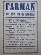 1924 pub farman d'occasion 1924 pub farman d'occasion  Yport